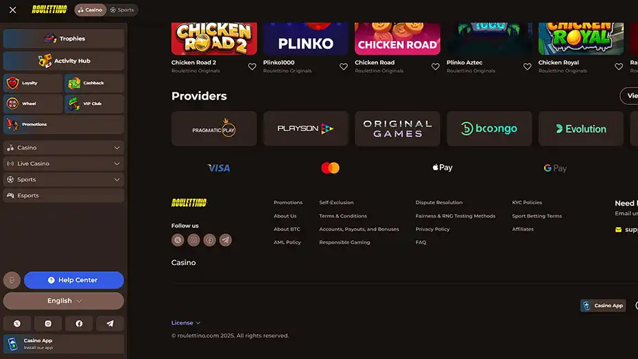 Roulettino Casino App